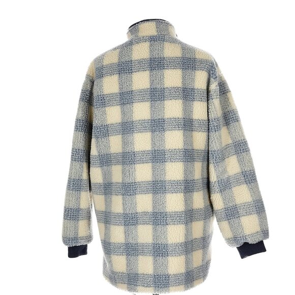 The GREAT. Plush Mountaintop Coat in Bluebird Alpine Plaid Large - Picture 5 of 6